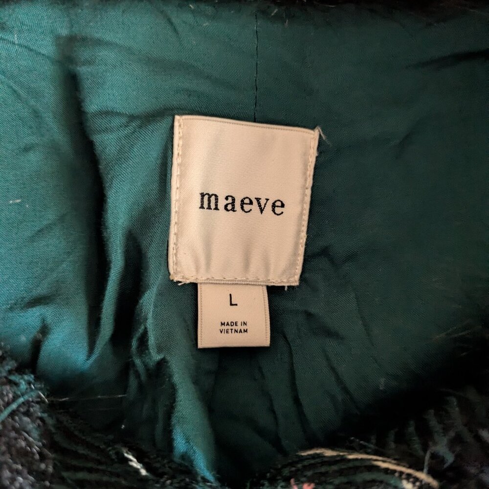 Anthropologie / Maeve Plaid Jacket with Faux Fur Collar - Picture 3 of 3